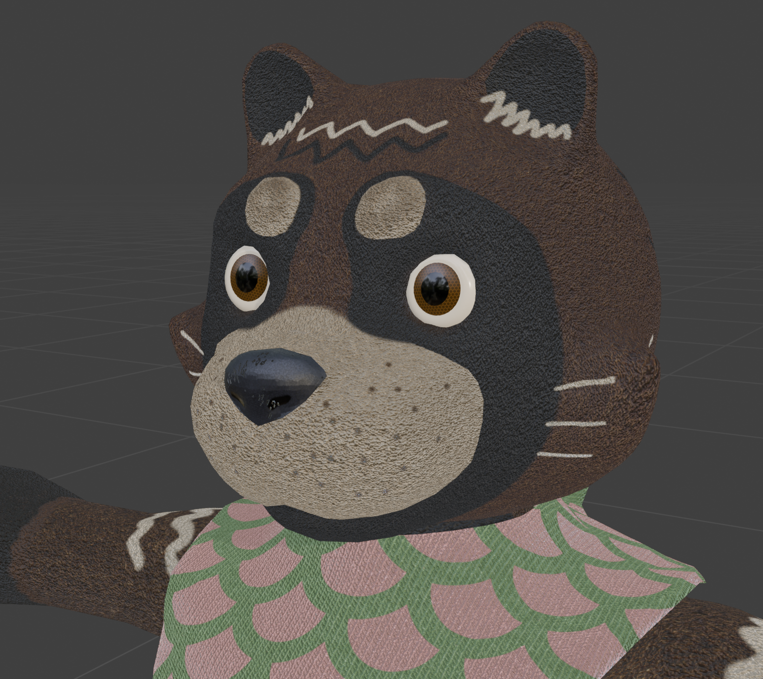 A Material Preview version of a tanuki model
